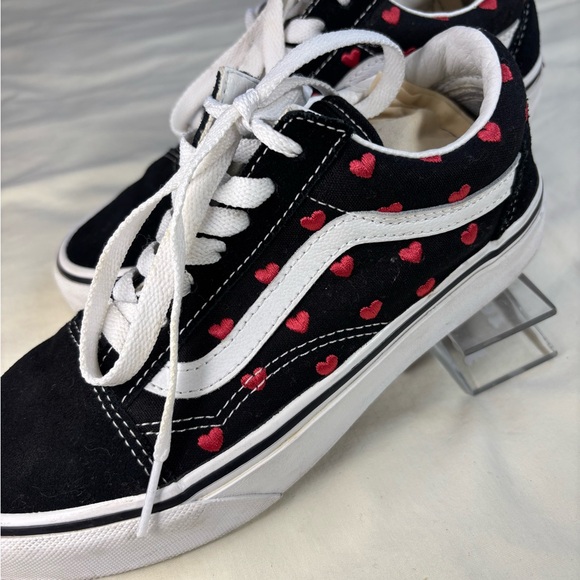 Vans Black and Red Heart Sneakers - Picture 2 of 4